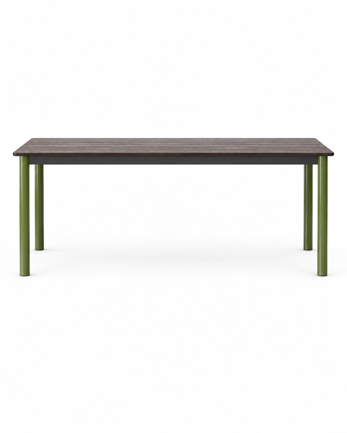 SLOT GREEN DARK DINING TABLE front view