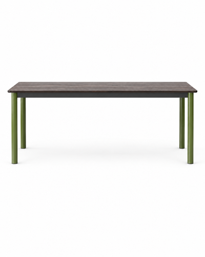 SLOT GREEN DARK DINING TABLE front view
