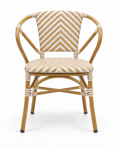 PAROLDO NATURAL WHITE DINING CHAIR WITH ARMRESTS — front