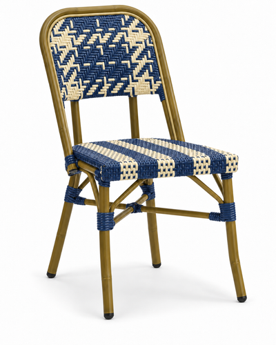 READING NAVY CREAM DINING CHAIR — angle