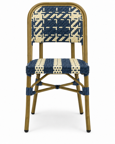 READING NAVY CREAM DINING CHAIR — front