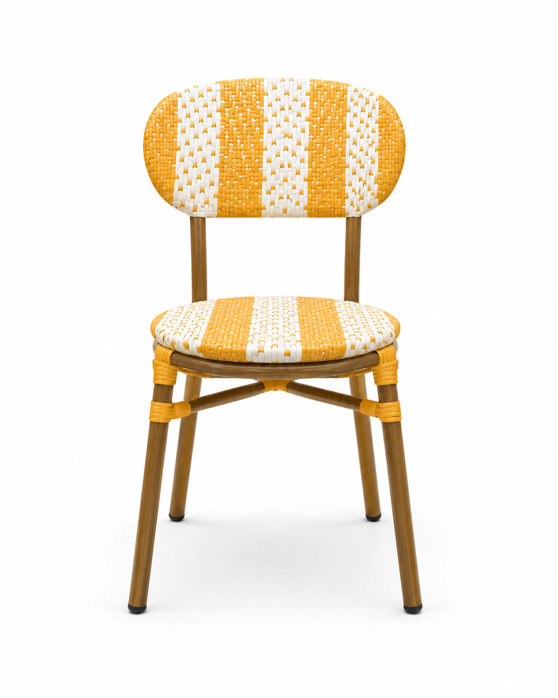 RILEY YELLOW WHITE DINING CHAIR — front